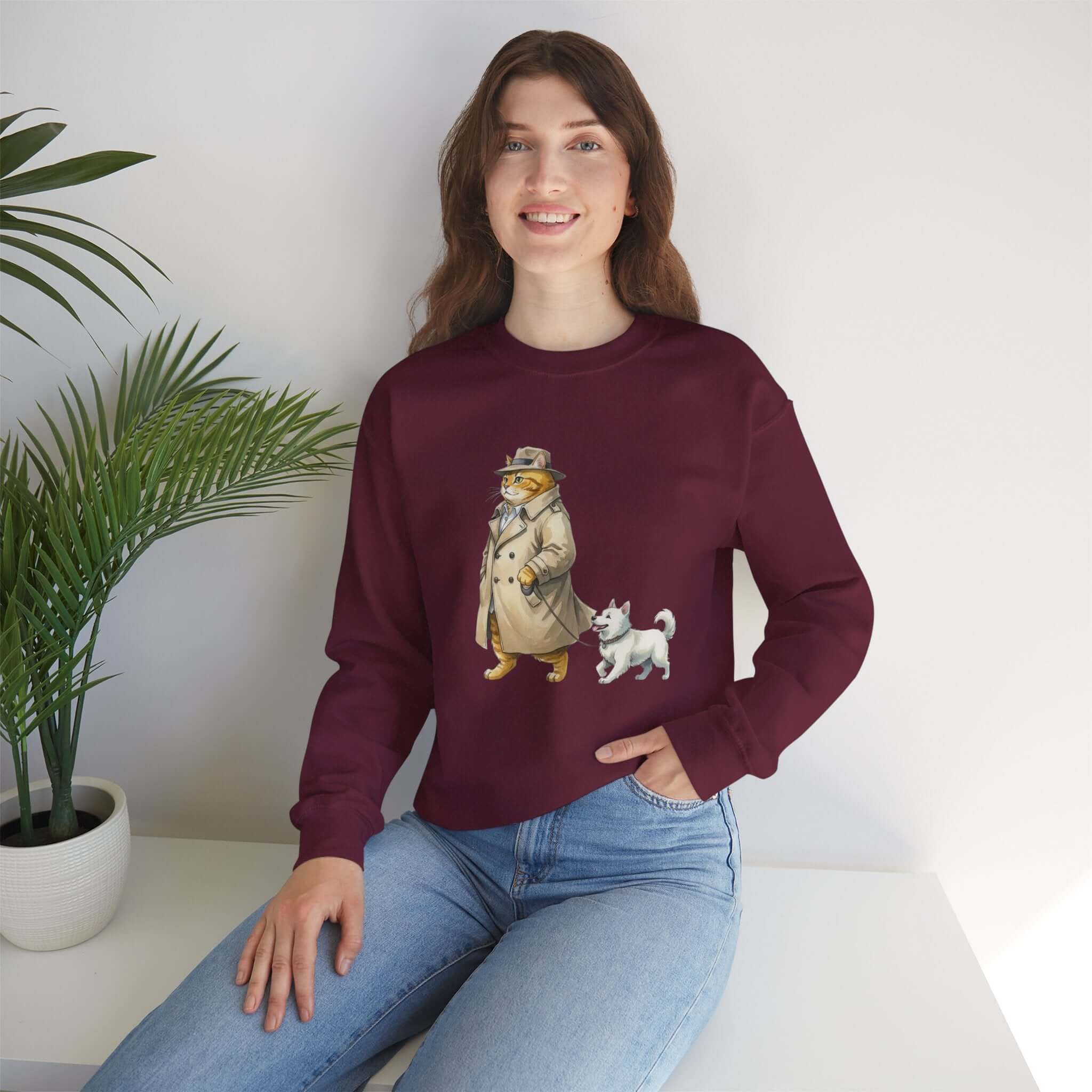 Watercolor Cat & Dog Crewneck Sweatshirt | Lived-In Style
