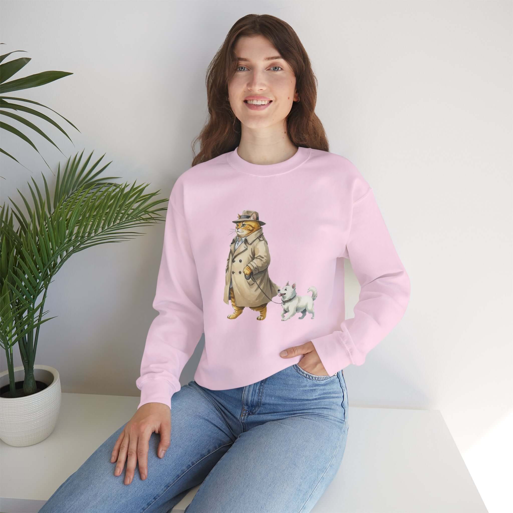 Watercolor Cat & Dog Crewneck Sweatshirt | Lived-In Style