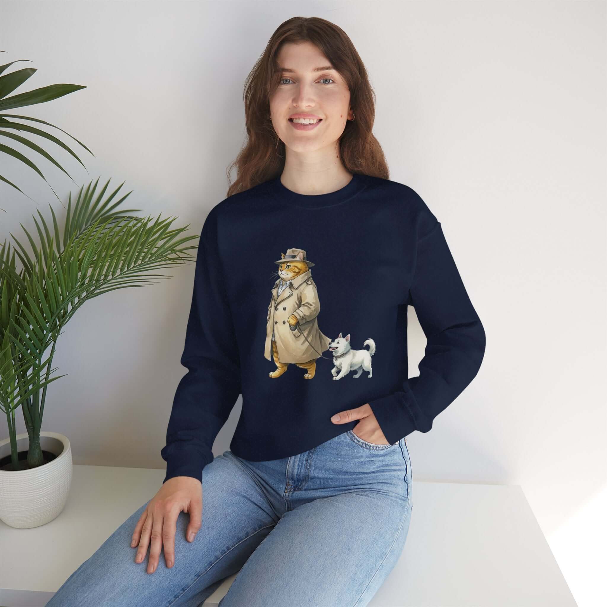 Watercolor Cat & Dog Crewneck Sweatshirt | Lived-In Style