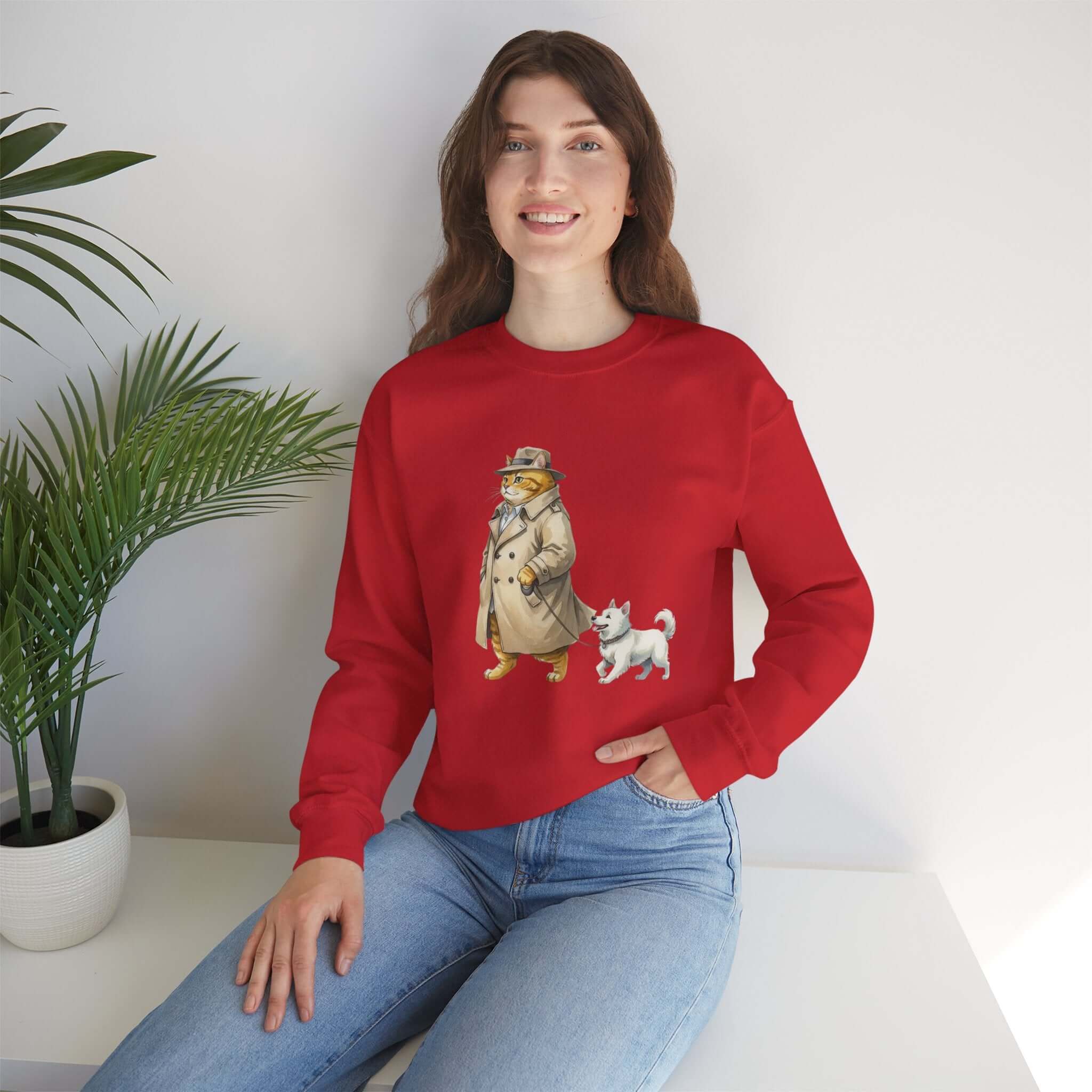 Watercolor Cat & Dog Crewneck Sweatshirt | Lived-In Style