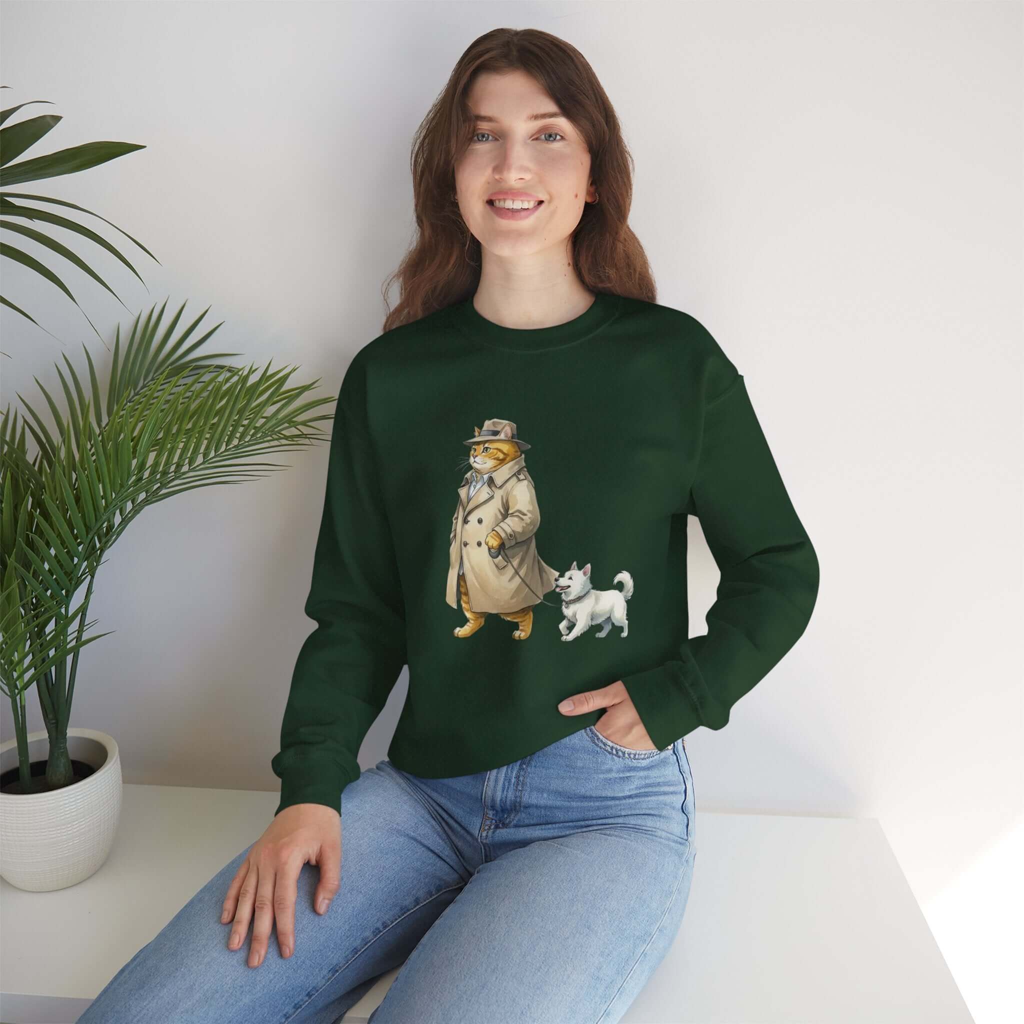 Watercolor Cat & Dog Crewneck Sweatshirt | Lived-In Style