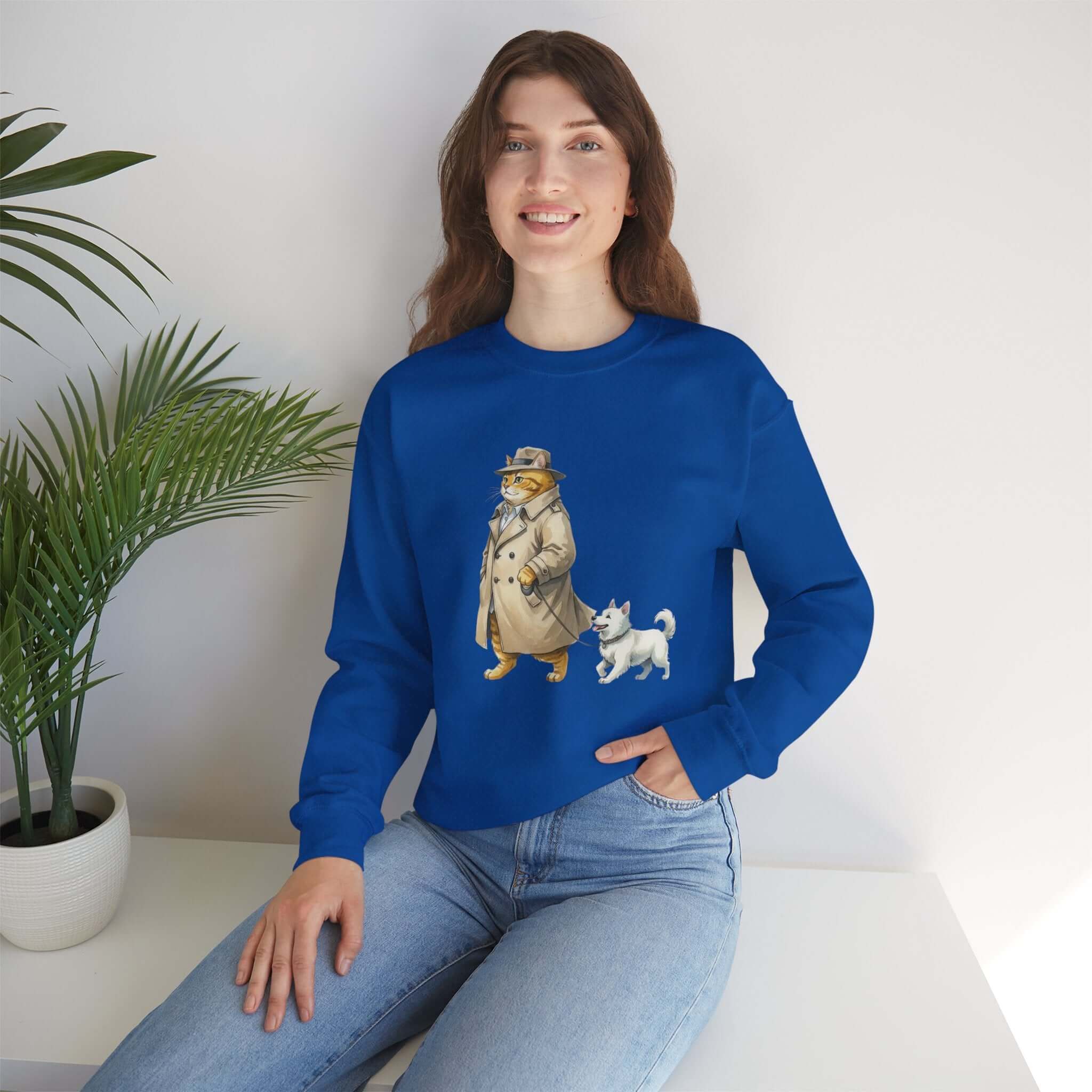 Watercolor Cat & Dog Crewneck Sweatshirt | Lived-In Style
