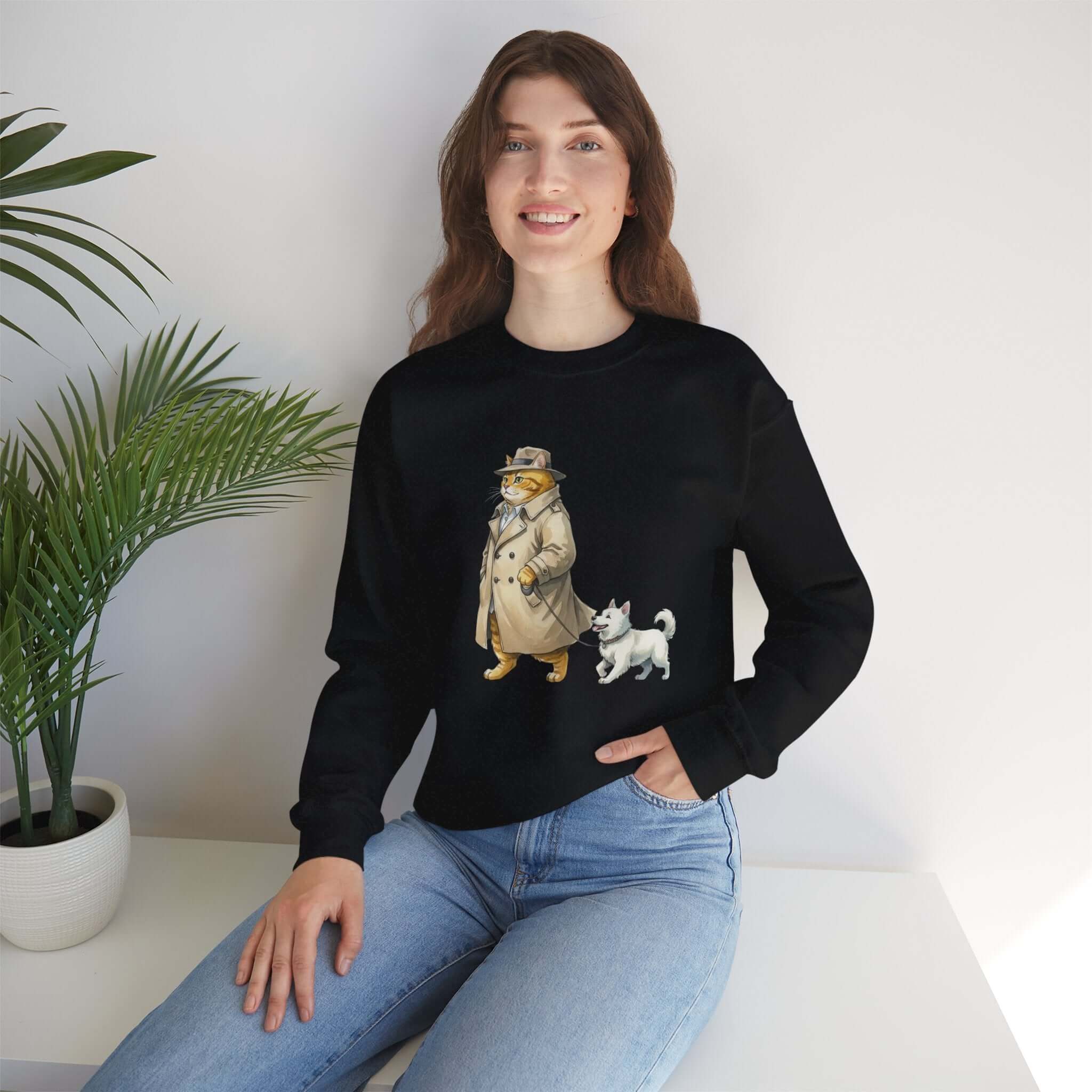 Watercolor Cat & Dog Crewneck Sweatshirt | Lived-In Style