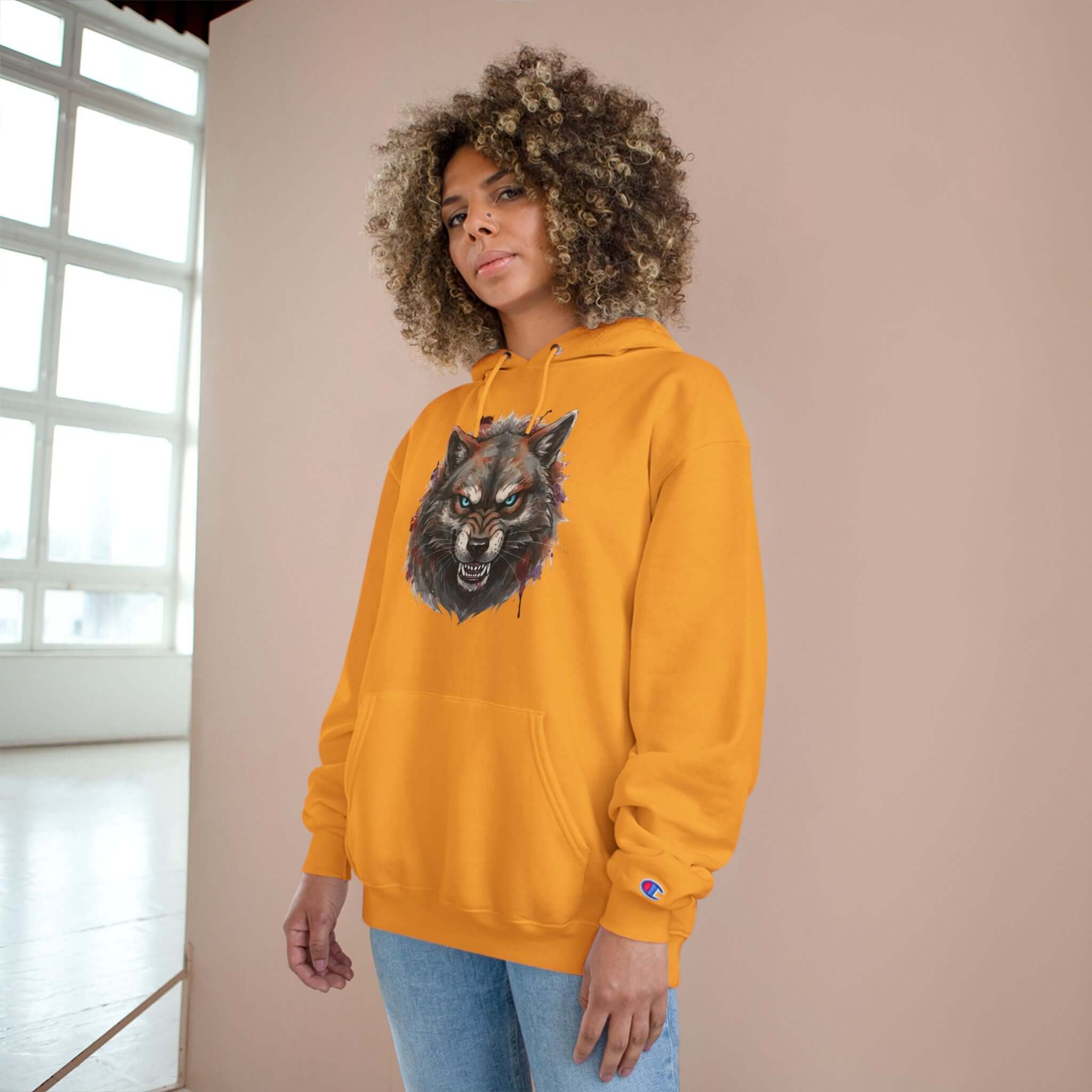 Wildcat Face Champion Hoodie | Cool Watercolor Design