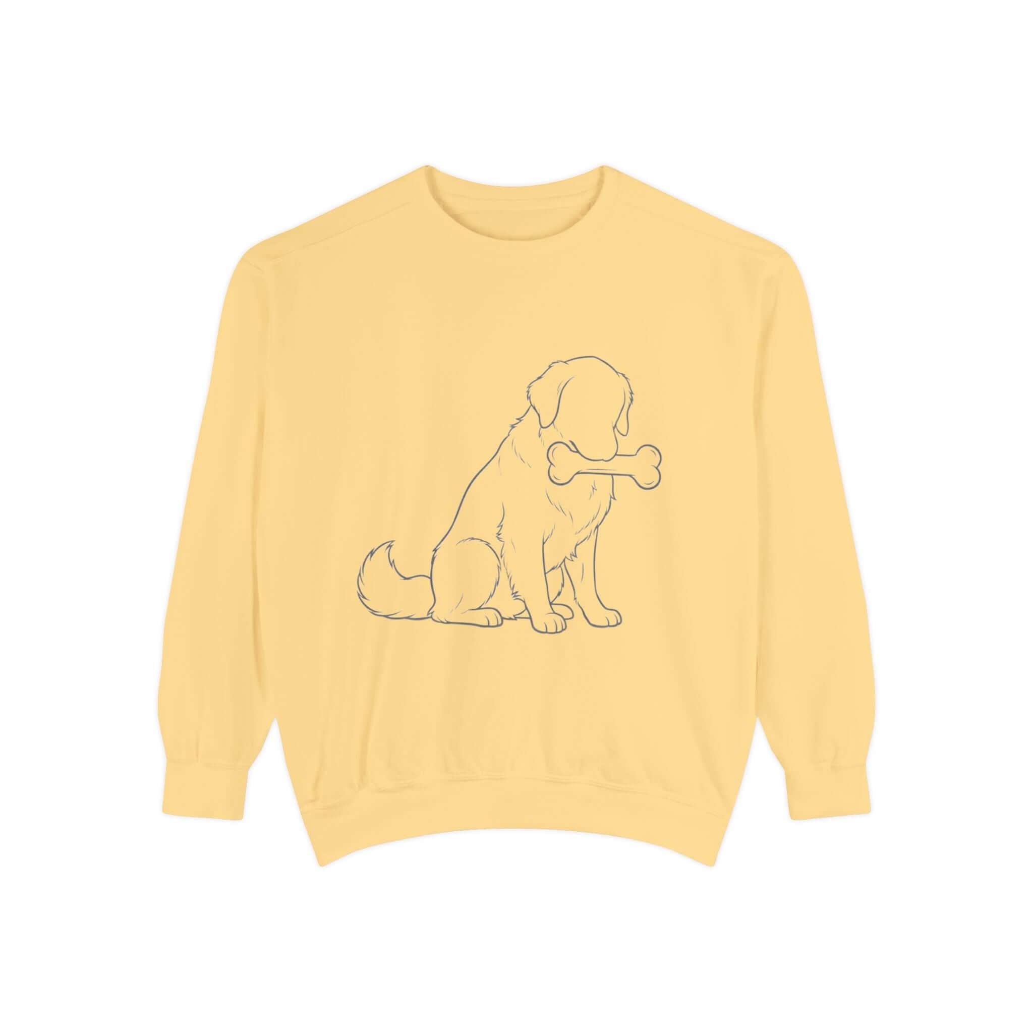 Dog Shadow Cozy Graphic Crewneck Sweatshirt in Blue Jean - Unisex Style