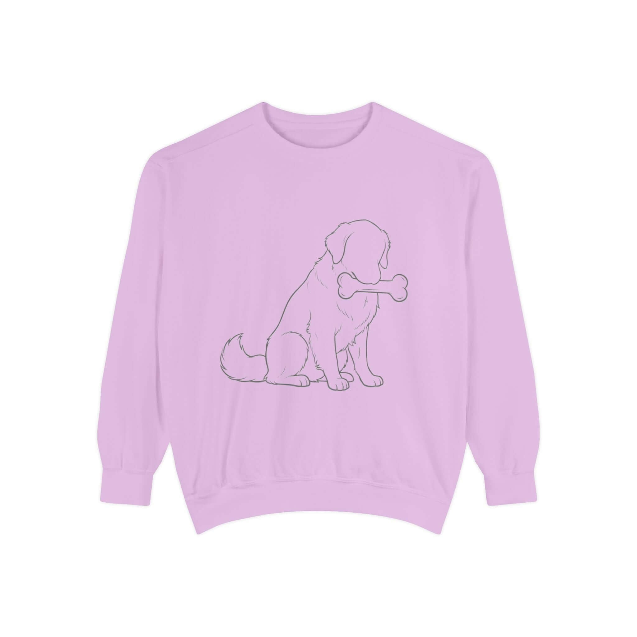 Dog Shadow Cozy Graphic Crewneck Sweatshirt in Blue Jean - Unisex Style