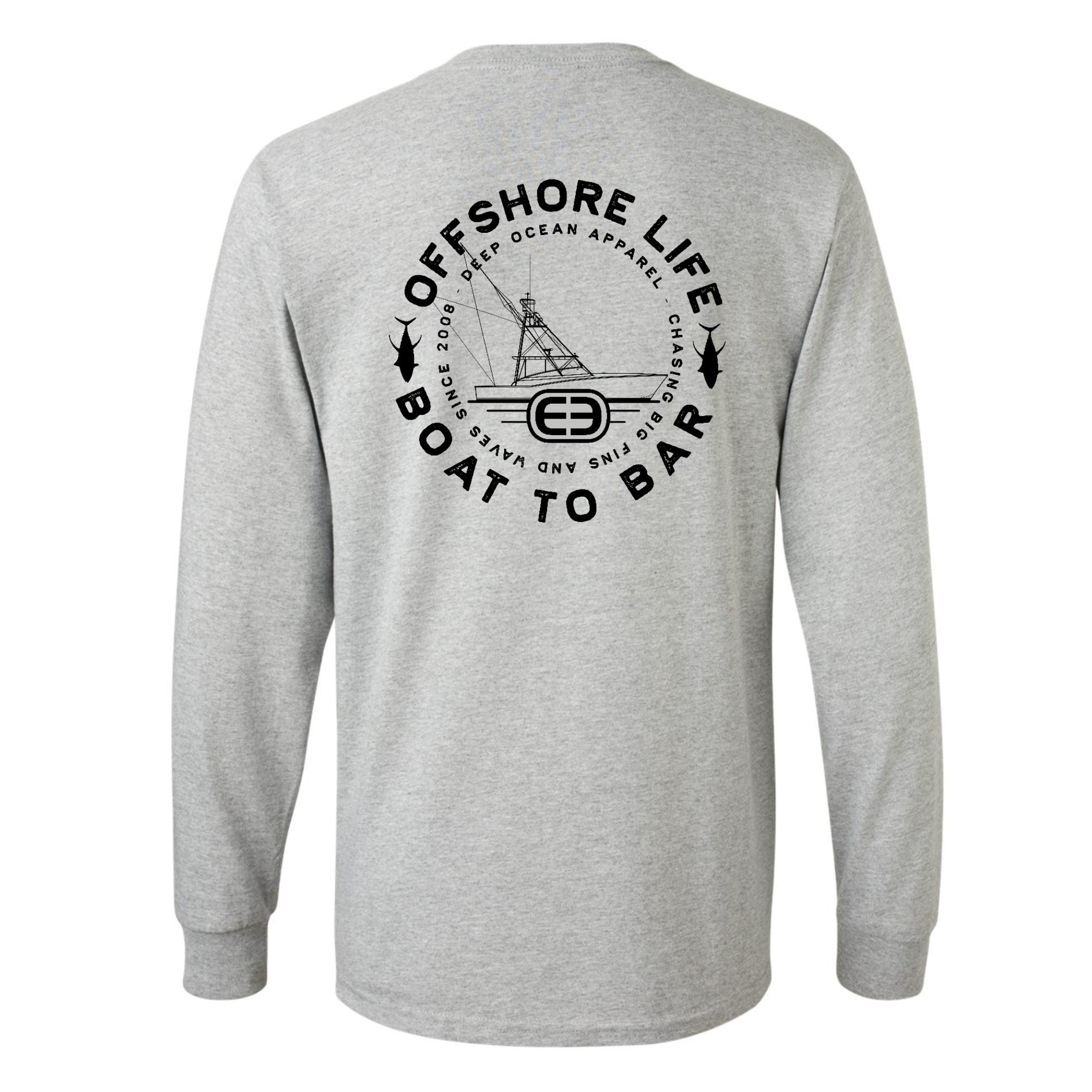 Heather Gray Cotton Long Sleeve Shirt for Offshore Adventurers