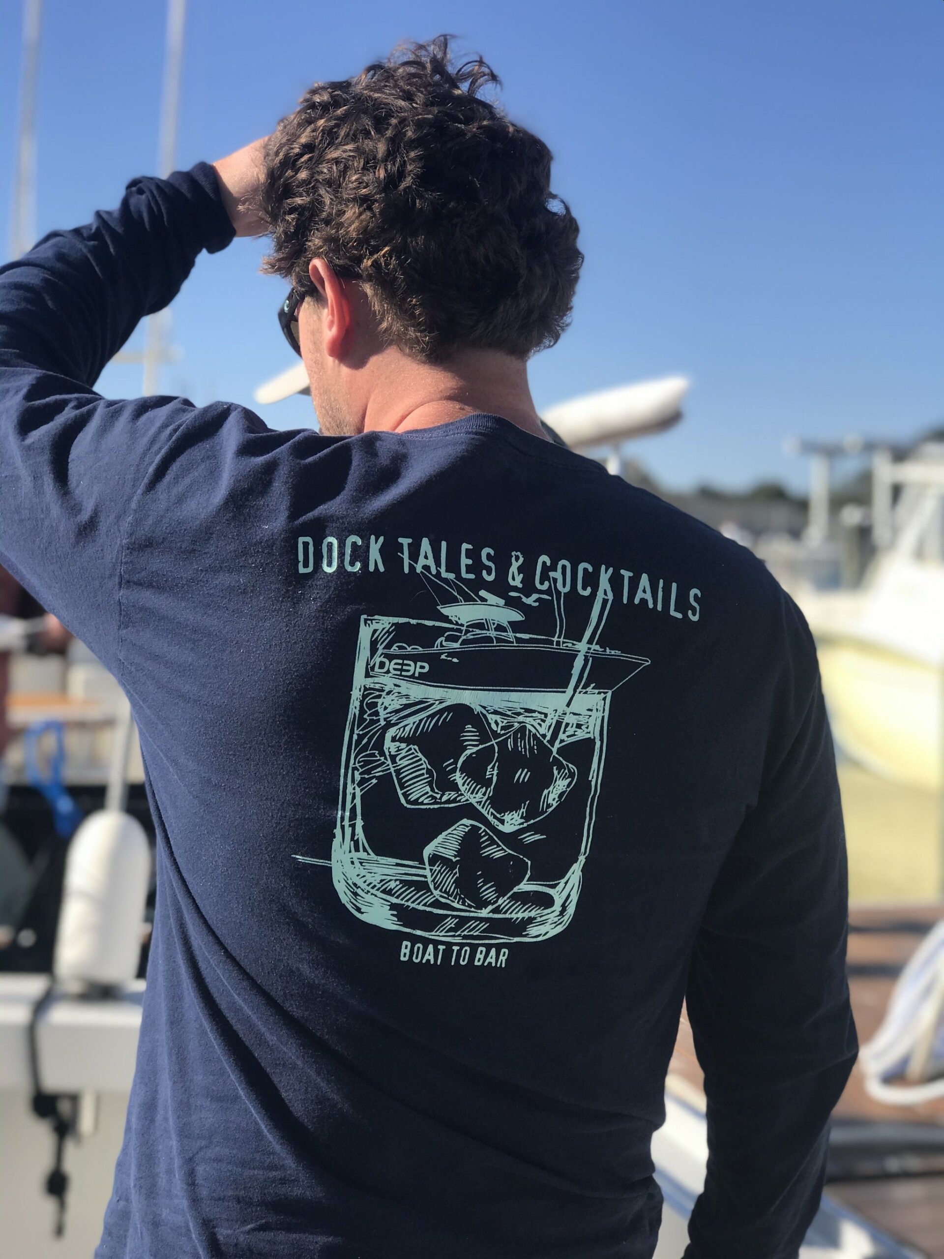Navy Dock Tales Cocktail Long Sleeve Tee