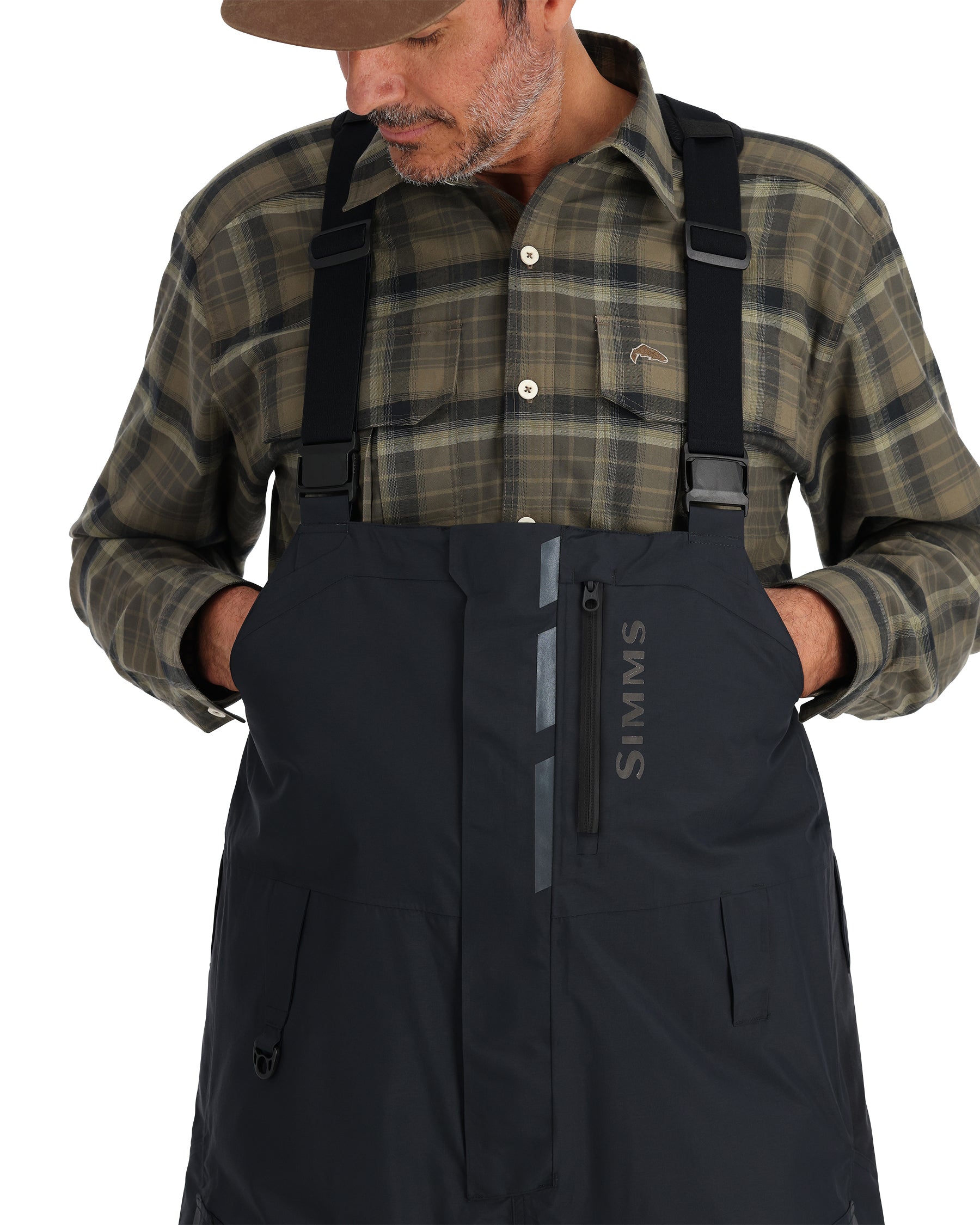 Black Insulated Waterproof Bib Pants with PrimaLoft® Rise Insulation