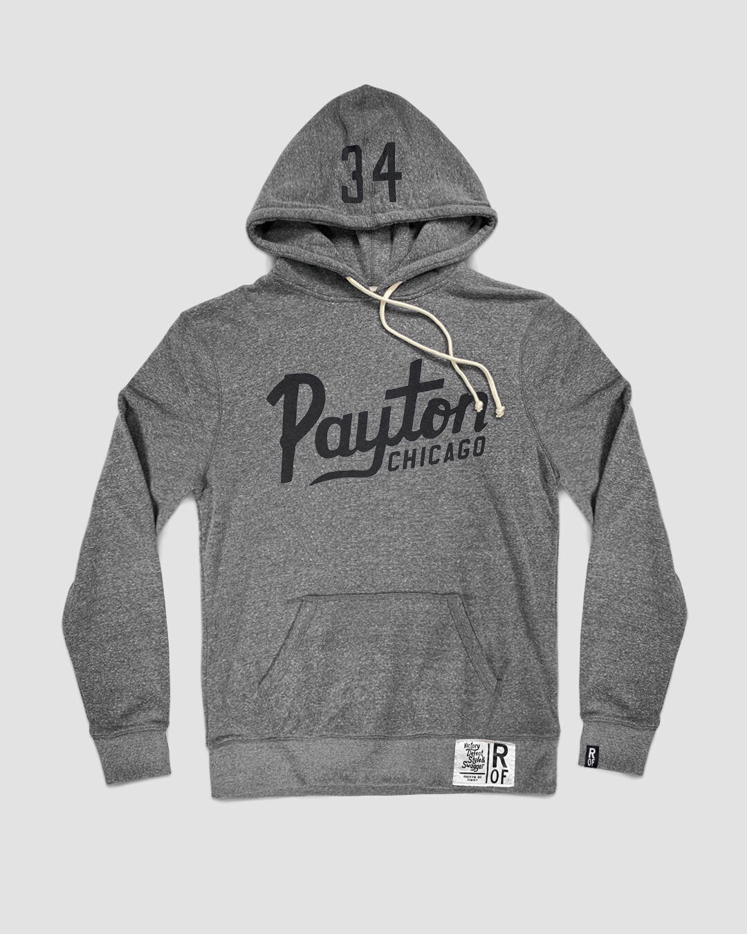 Walter Payton Heather Grey Scripted Pullover Hoody